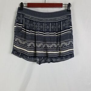 Sis Sis Shorts Womens‎ Medium Black Ivory High Rise Geometric Pull On Pockets